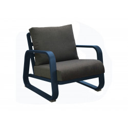 Fauteuil détente Antonino sofa en aluminium/coussins - bleu/gris de marque PROLOISIRS, référence: J8191000