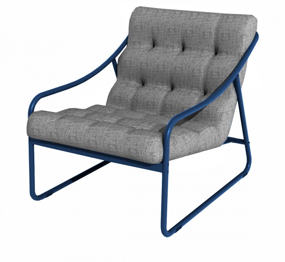 Fauteuil relax Bord'eau en aluminiumTPEP avec coussin chiné
