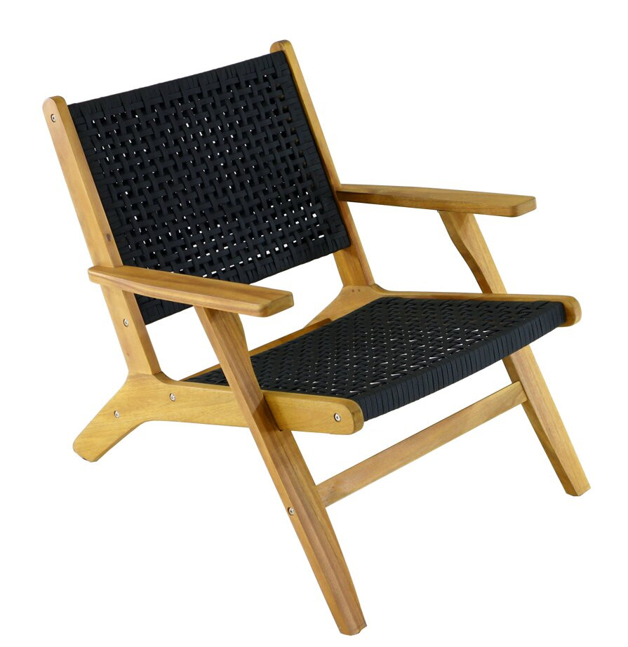 Fauteuil relax Dahlia pliant en bois d’acacia FSC rope