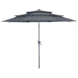 Parasol droit en aluminium 3 strates inclinable manivelle 300/6 cm - grey/gris - PROLOISIRS