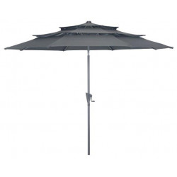 Parasol droit en aluminium 3 strates inclinable manivelle 300/6 cm - grey/gris de marque PROLOISIRS, référence: J8201000