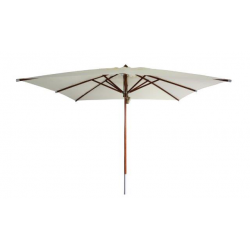 Parasol droit Eucalyptus en FSC mat central - 3 x 3 m - ecru de marque PROLOISIRS, référence: J8201100