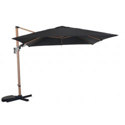 Parasol en aluminium déporté LB orient inclinable manivelle-heat - 3 x 3/8 m - oak/ecru - PROLOISIRS