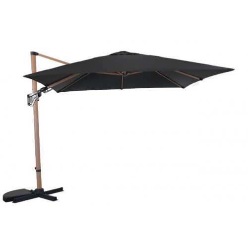 Parasol en aluminium déporté LB orient inclinable manivelle-heat - 3 x 3/8 m - oak/ecru - PROLOISIRS