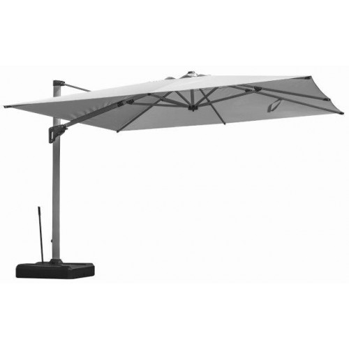 Parasol en aluminium déporté luxe 4 x 4 m - gris - PROLOISIRS