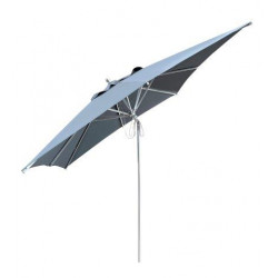 Parasol en aluminium mat central à 8 baleines - 3 x 3 m - inox/grey de marque PROLOISIRS, référence: J8201600