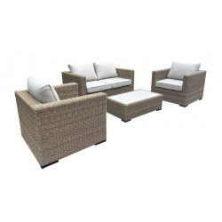Set 4 pièces Quiesa en aluminium/wicker - naturel de marque PROLOISIRS, référence: J8202500