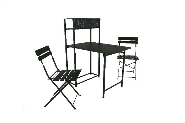 Set table avec 2 chaises pliantes Balcon en acier