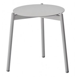 Table basse de jardin ronde Ambiance coffee en aluminium - blanc - PROLOISIRS