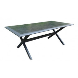 Table de jardin Ceram en aluminium/céramique - 194 x 104 x 74 cm - graphite de marque PROLOISIRS, référence: J8205400