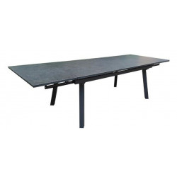 Table de jardin extensible Agra en aluminium/céramique - 150/200/250 x 90 cm - graphite de marque PROLOISIRS, référence: J8205600