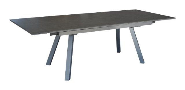 Table de jardin extensible Agra en aluminiumHPL 150200250 x 90 cm épaisseur lames 5 mm - vue 2