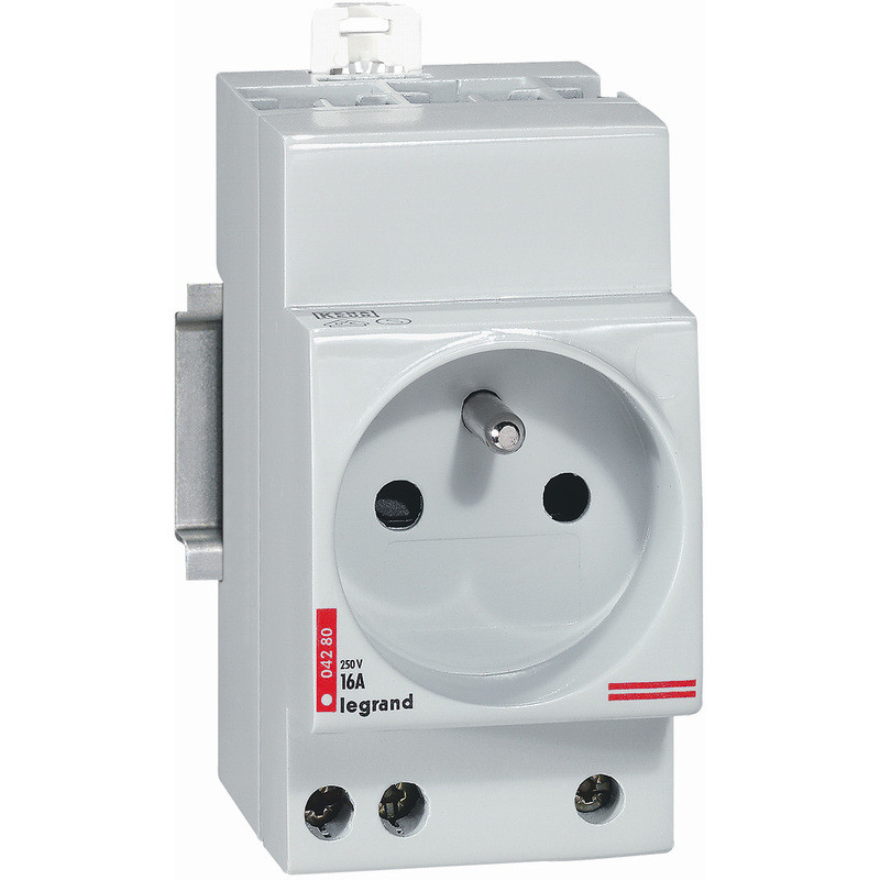 Prise module 2 pôles + terre 10/16A 250V