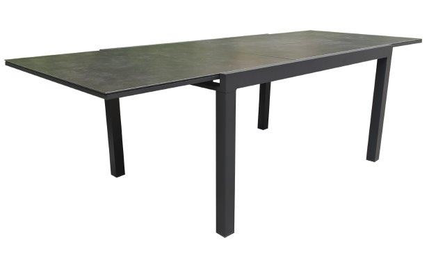 Table de jardin extensible Elise en aluminium/céramique 140/240 x 97 cm - graphite