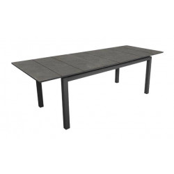 Table de jardin Hivaoa en aluminium/céramique - 180/240 x 90 cm - lame 8 mm - graphite de marque PROLOISIRS, référence: J8209100