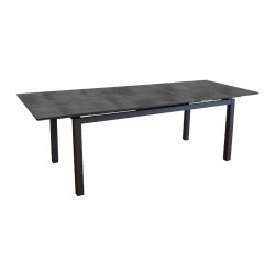 Table de jardin Hivaoa en aluminium/HPL - 180/240 x 90 cm - lames 8 mm - graphite de marque PROLOISIRS, référence: J8209200