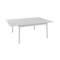 Table Dublin en aluminium - blanc - 140/200 x 140 cm - PROLOISIRS