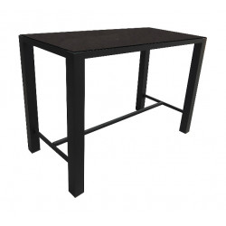 Table haute extensible Stoneo en aluminium/céramique - 140 x 74 cm - graphite/anthracite de marque PROLOISIRS, référence: J8210200
