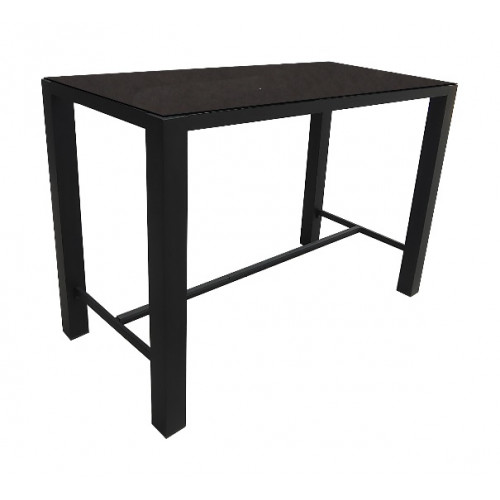 Table haute extensible Stoneo en aluminium/céramique - 140 x 74 cm - graphite/anthracite - PROLOISIRS