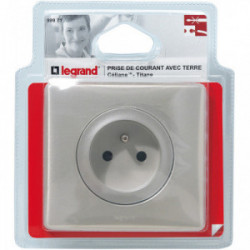 Celiane BT automatique 2 pôles + terre complet titane - LEGRAND