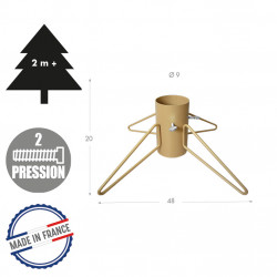 Pied de sapin - 4 pieds fer rond tube-  9 cm - or - Louis Moulin