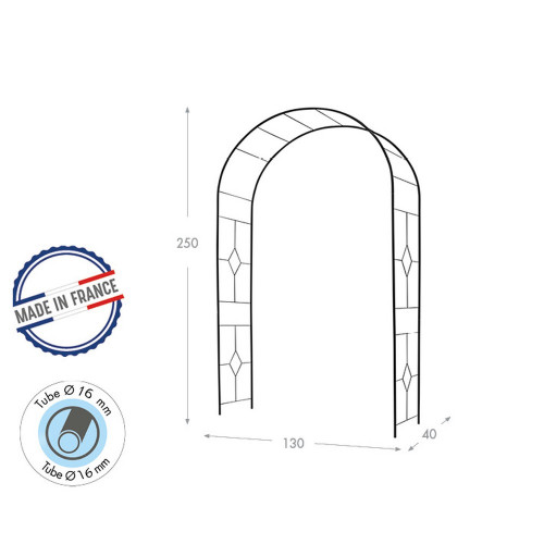 Arche Basics tube rond 16 Vitrail - 130x40x250 cm - noir - Louis Moulin