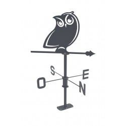 Girouette Hibou - 45x72,5 cm - anthracite - Louis Moulin