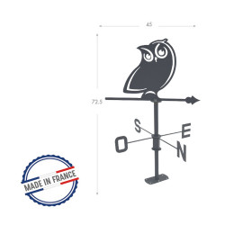 Girouette Hibou - 45x72,5 cm - anthracite - Louis Moulin