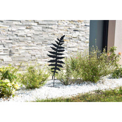 Déco en métal à planter Fougère - 25x70 cm - anthracite - Louis Moulin