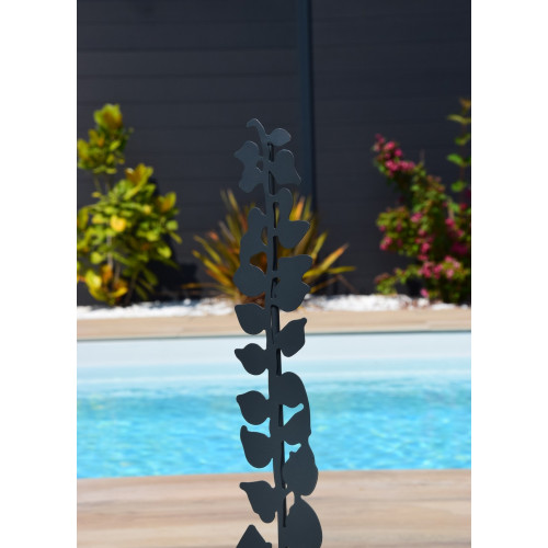 Déco en métal à planter Physalis - 9x70 cm - anthracite - Louis Moulin