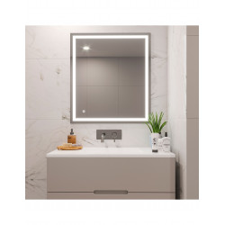 Miroir de salle de bain Heracles - éclairage LED frontal et décoratif (AC 230V 50Hz)- 34 W- Plastique et Verre - EMUCA