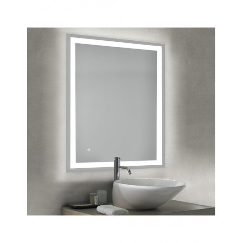 Miroir de salle de bain Heracles - éclairage LED frontal et décoratif (AC 230V 50Hz)- 34 W- Plastique et Verre - EMUCA