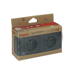Kit prises Niloé - Double prise 2P+T - Encastré - Fonte - LEGRAND
