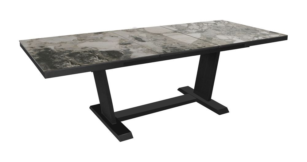 Table de jardin extensible Amber en aluminium/kedra - 180/240 x 100 cm - graphite/cliff