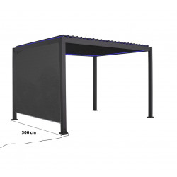 Store déroulant latéral pour pergola bioclimatique motorisée - côté 3m - gris de marque HABRITA, référence: B8236600