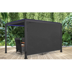 Store déroulant latéral pour pergola bioclimatique motorisée - côté 4m - gris - HABRITA