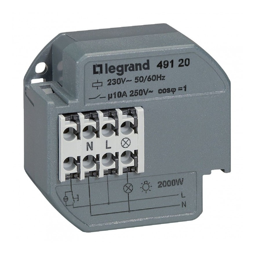 Télérupteur silencieux 10A 230V à encastrer -