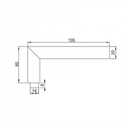 Poignées pour serrures de portes de verre pour intérieur - Modèle en L-R - acier inoxydable - EMUCA