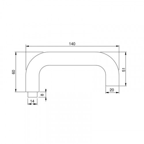 Poignées pour serrures de portes de verre pour intérieur - Modèle en U - acier inoxydable - EMUCA