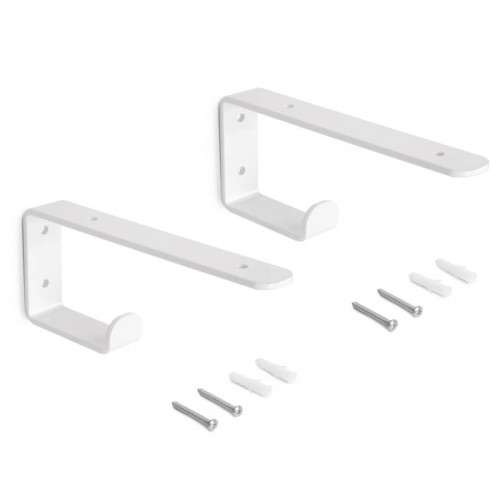 Jeu de supports pour étagères en bois Shelf avec cintre intégré - Acier - Blanc - EMUCA