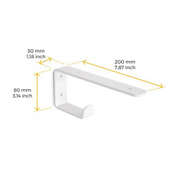 Jeu de supports pour étagères en bois Shelf avec cintre intégré - Acier - Blanc - EMUCA