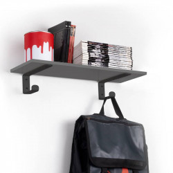 Jeu de supports pour étagères en bois Shelf avec cintre intégré - Acier - Noir - EMUCA