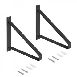 Jeu de supports pour étagères en bois Shelf avec forme triangulaire - Acier - Noir de marque EMUCA, référence: B8246400