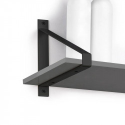 Jeu de supports pour étagères en bois Shelf avec forme triangulaire - Acier - Noir - EMUCA