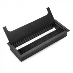 Passe-cables de table Quadrum - rectangulaire - 269x80mm à encastrer - Aluminium - Noir de marque EMUCA, référence: B8246500