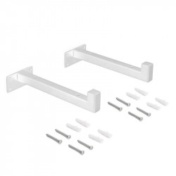 Jeu de supports pour étagères en bois Shelf droit avec tube carré - Acier - Peint Blanc de marque EMUCA, référence: B8246900