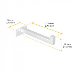 Jeu de supports pour étagères en bois Shelf droit avec tube carré - Acier - Peint Blanc - EMUCA