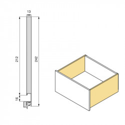 Tiroir extérieur Vertex 3D - 60 kg - 242 mm x 500 mm - Peint en aluminium - Acier - EMUCA