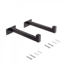 Jeu de supports pour étagères en bois Shelf droit avec tube carr - Acier - Peint en noir de marque EMUCA, référence: B8247500