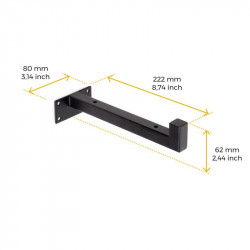 Jeu de supports pour étagères en bois Shelf droit avec tube carr - Acier - Peint en noir - EMUCA